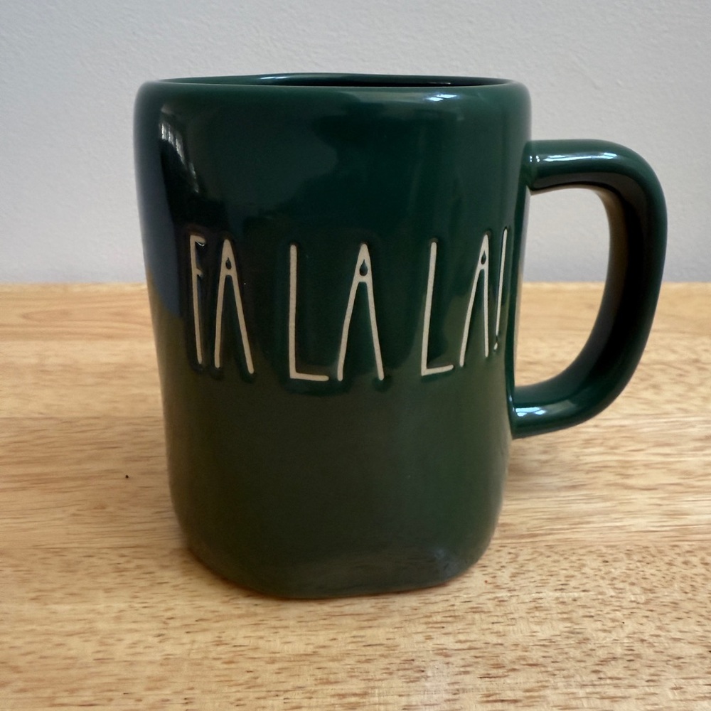 Rae Dunn Fa La La 16oz Green Mug